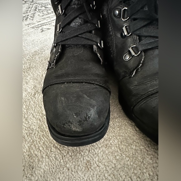 Sorel Women’s Gray Major Carly Boots Lace Up Waterproof Leather Combat Size 7 - Picture 4 of 11